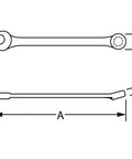 4-Piece Reversible Ratcheting Combination Wrench Set With Chrome Finish Open And Box End Wrenches Built Tough For Quick Smooth Turns Diagram