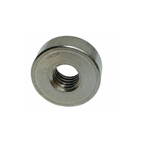 4 Piece Marine Grade 316 Stainless Steel Flat End Nuts 1/4 20 Thread 5/8 Inch Wide Heavy Duty Boat Hardware Saltwater Builds Built Like A Tank And Totally Rust Proof, close-up shot of nut.