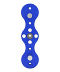 Top view of Pro Grade Dowel Drill Guide Jig For Woodworking With Aluminum Alloy Construction And Cr12 Steel Bushings, 140mm Blue