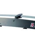 Heavy Duty Universal Roof Rack Bar Cover In Matte Black Aerodynamic Shell Provides Zero Hassle Fit And Slashes Wind Drag For Pickup Trucks Up To 40 Inches Wide, showing close-up view with mounting clips.