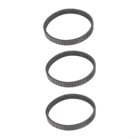 Boost Your Workshop Game With This Pack Of Three Heavy Duty Rubber Drive Belts For Electric Planers Fits Part 958718 Models F 20A P20ST H55SC With 9.6mm Width To Fix Tools Fast Without Hassle For DIY Guy Working Hard In The Garage These Days. Three black rubber drive belts for electric planers, 9.6mm wide, stacked on white background.
