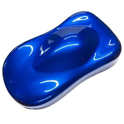 Professional Grade Automotive Basecoat Paint Midcoat Formula Gallon Size Straight Up Ready To Spray Blended With Slow Reducer For Hella Smooth Auto Body Refinishing Top Shelf Finish in blue color.