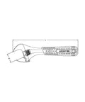 Technical drawing of Adjustable Wrench 6 Inch Slim Jaw Chrome Extra Wide Opening Up To One And A Half Inches Ultimate Grip For Big Fasteners.