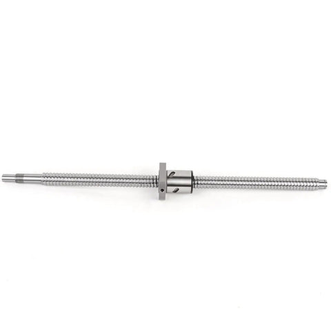 Custom Size C5 Ballscrew RM2005 For 3D Printer And CNC Machining End Parts With Zero Play Ballnut Assembly visible from the side.