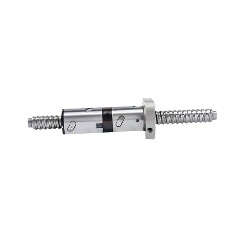 Heavy Duty Roller Ball Screw Assembly With Double Ball Nut For CNC Machines And Precision Milling Applications Delivers Ultra Strong Load And Smooth High Accuracy With Efficient Transmission. Steel construction, side view showing detailing.
