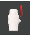 Premium White Pvc Ball Valve Pipe Fitting For Water Shut Off Smoother Than Butter Handle leak proof design with red handle