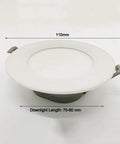 DJVHSRI Recessed Lighting Housing Trim Kits Thin Aluminum Round Downlights Spotlight Lights Grille Cabinet Integrated Spot Lamp Household Indoor Kitchen Living Room,Natural Light,White Light_6w, 110mm diameter, slim design.