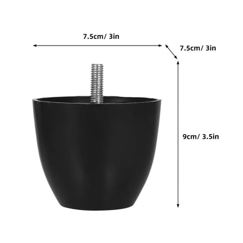 Six Pack Screw On Furniture Legs For Chairs And Sofas Made From Plastic And Zinc Alloy Easy Installation And Storage Replacement Feet