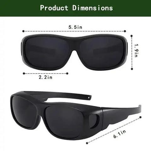 Lightweight Welding Safety Glasses Featuring Dang Tough IR5 Lenses That Block 99 Percent Uv Rays While Delivering Ridiculously Comfortable Fit For Daily Torch Cutting And Soldering Tasks, showing product dimensions.