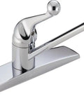 Classic Chrome Kitchen Faucet With 3 Hole Mount, Smooth Handle, Built To Last Stainless Steel Ball Valve, Brilliance Finish