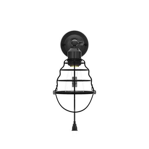 Black Wall Sconces Set Of 2 Industrial Gooseneck Lights For Farmhouse Modern Rustic Vibe with cage design