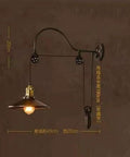Adjustable Pulley Wall Sconce With Clear Glass Lampshade Straight Up Industrial Rustic Single Head Ceiling Light E27 Bulb Ready Fixture For Bar And Cozy Home Vibes, showcasing a vintage-style design.