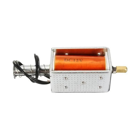 Long Stroke 35mm Push Pull Solenoid Actuator for DC 12V Open Frame Linear Electromagnetic Motor Drivers, side view