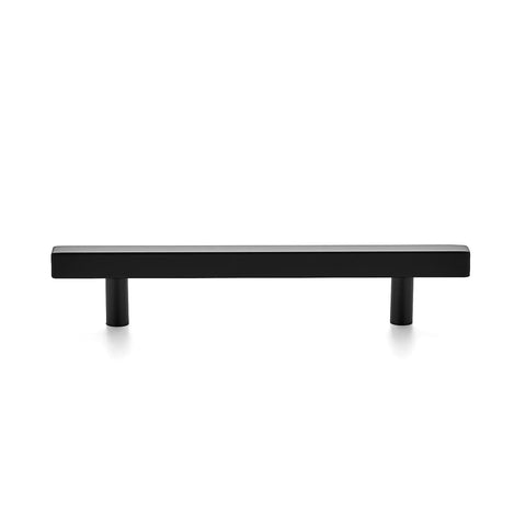 15 Pack 7-3/8 Inch Square Cabinet Pulls Matte Black Stainless Steel Kitchen Drawer Handles, 5 Inch Center to Center, front view