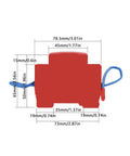Dead Simple Automatic Fire Extinguisher With Dual Nozzles And Heat Aerosol Suppression Kicks In At 170 Degrees C Din Rail Mounts Snugly Inside Electrical Cabinets EV Charging Stations 20 Gram Pack dimensions diagram with red canister and blue pull tab