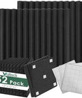 52 Pack Wedge Acoustic Foam Panels With Heavy Duty Self Adhesive To Ditch Echoes And Tame Bouncy Sounds Quick Peel Setup For Home Studios Gaming Rooms And Workspaces 1X12X12 Inches