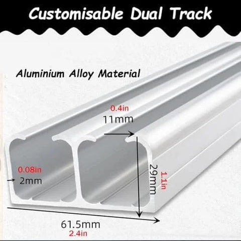 Go-To Heavy Duty Sliding Door Hardware Kit For Double Barn Doors With Soft Close Bypass Track System 39 Inch Aluminum Rail