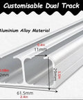 Heavy Duty Black Sliding Door Hardware Kit For Double Barn Doors With Soft Close Bypass Track System, aluminum dual track