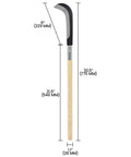 Hardcore Curved Sickle With 30.5 Inch Overall Length And 20.5 Inch Birchwood Handle For Clearing Tough Vines, Weeds, And Underbrush