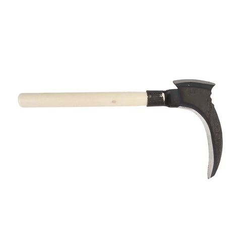 High Manganese Steel Grass Sickle For Weeding And Clearing, Multifunctional Double Scythe Gardening Tool with wood handle.