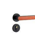 Quiet Bedroom Split Door Lock Set with black handle and keyhole, Solid Metal Hardware For Smooth, Silent Operation, Easy Install