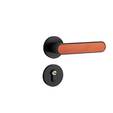 Quiet Bedroom Split Door Lock Set with black handle and keyhole, Solid Metal Hardware For Smooth, Silent Operation, Easy Install