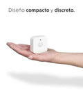 Compact motion sensor in hand from Motion Sensor Bundle With Two White And Color Ambiance A19 LED Bulbs, 60W Equivalent Smart Lights.