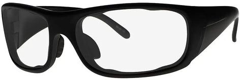 Top Tier Photochromic Safety Glasses With Transition Lenses Shifting Clear To Gray Shades Outdoors Built Different With Wrap Around Design. Black nylon frame.