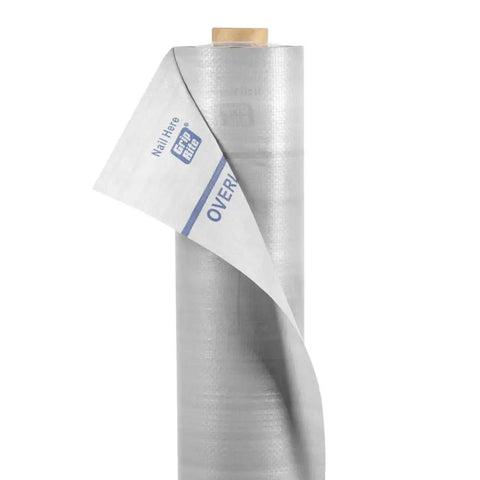 Straight Tough Synthetic Roofing Underlayment Woven Polypropylene 48 Inch By 250 Feet 1000 Square Foot Coverage rolled product with exposed edge