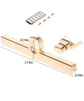 Gold metal turn-lock purse clasp hardware set with washers and screws; 6 sets for handbag making