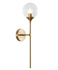 Glass Globe Wall Sconce In Brushed Brass With Clear Globe Mid Century Modern Bedroom Bedside Lighting Long Pole Nordic Style Wall Lamp
