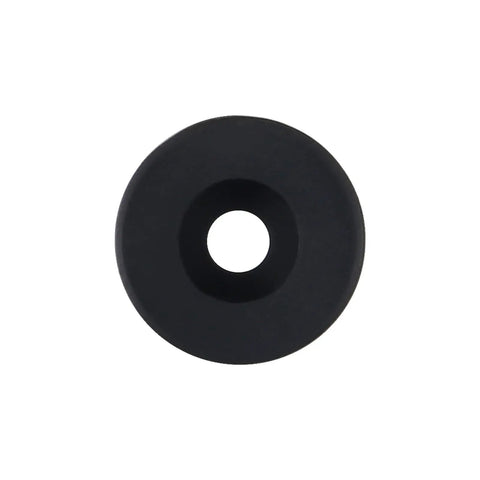 Top view of black silicone piece from 10 Pieces 16mm Silicone Heatbed Leveling Columns For 3D Printers Durable Bed Mounts Hotbed Silicone Buffer Hassle Free CR 10 Ender 3 Compatible Black Ready.