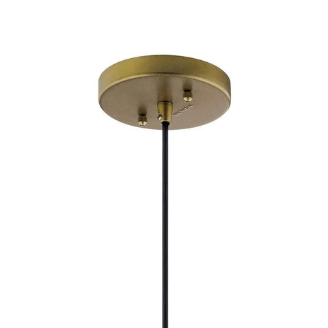 Avery 9.75 Inch One Light Mini Pendant installation base in brushed nickel finish for kitchen islands or dining rooms.
