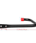Side view of a 5.5-inch wall-mounted hook part of Heavy Duty Garage Storage Hooks 8 Pack Six Point Seven Inch Wall Hangers For Ladder Shovel Bike Garden Tool Hose and Outdoor or Indoor Organization To Save Space In The Garage Shed Or Workshop Gear Up For Easy Access.