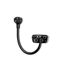 Plug And Play Nema 5-15 To Tesla Charging Adapter Compatible With Gen 2 And 3 Mobile Connector 14 Inch Cord angled view with smooth black finish.