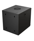 6U 10 Inch Network Server Cabinet With Perforated Door In Black, Wall Mountable IT Rack, 15.75 Inch Deep, angled top view