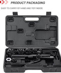 Manual Hydraulic Hole Punch Kit With Six Dies For Electrical Conduit And Metal Sheets, portable case packaging view