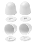 Universal Toilet Bolt Caps Set 4 Pack With Round White Push On Covers And Extra Washers For Easy Installation, 1.44 Inch Height