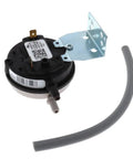 Furnace Vent Air Pressure Switch For Gas Furnaces 0.10 Inch Water Column OEM Replacement Part Durable OEM Grade Kit For DIY Friendly Draft Control Replaces Older S1 Style Numbers Model 32435972000 Compatible Easy Install, showing round black switch with metal bracket and hose.