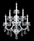 Killer Seven Light Wall Sconce Featuring Totally Stunning Hand Cut Polished Imperial Crystal In Pristine Clear With Sleek Silver Finish.