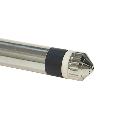 Close-up of Straight Plasma Torch Head FY XF300H B Air Cooled Torch Body showing metallic tip design for precision cutting.