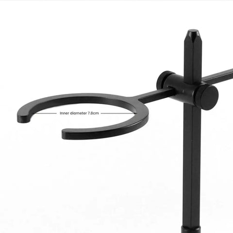 Elevate Your Daily Grind With This Slick Adjustable Pour Over Coffee Stand And Aluminum Dual Filter Cup Holder quick release arm detail.