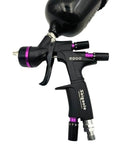 Top Shelf Top Feed Spray Gun High Atomization Pneumatic Paint Sprayer For Furniture Sheet Metal Projects 1.3Mm Tip 600Ml Cup Purple Model 8900 close-up view.