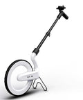 Digital Mapping Wheel With Spray Paint Attachment, Pro Grade Electronic Distance Measuring Tool For Quick, Accurate Estimating In Feet, Inches, Yards, And Meters, Built For Indoor And Outdoor Projects. white measuring wheel with spray arm