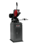 Heavy Hitter 12 Inch Abrasive Cut Off Saw With Five Horsepower Motor And Three Phase 230 460 Volt Power Build and Smooth Operator Feel During Rock Solid Metal Cutting And Quick Zero Drama 45 Degree Miter Adjustments on a robust stand.