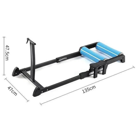 Indoor Bike Trainer Stand For Home Cycling Heavy Duty Aluminum Alloy Frame With ABS Roller dimensions 135cm x 47cm