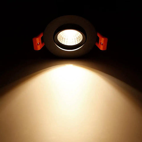 2 Inch LED Recessed Ceiling Light 3W Dimmable Downlight Warm White 3000K with 60 Degree Beam 25 Degree Tilt Directional COB