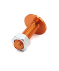 Orange Aluminum Alloy M6 Hex Socket Head Bolts And Nuts Set For Motorcycle, 20 Pieces, showing single bolt and nut close-up