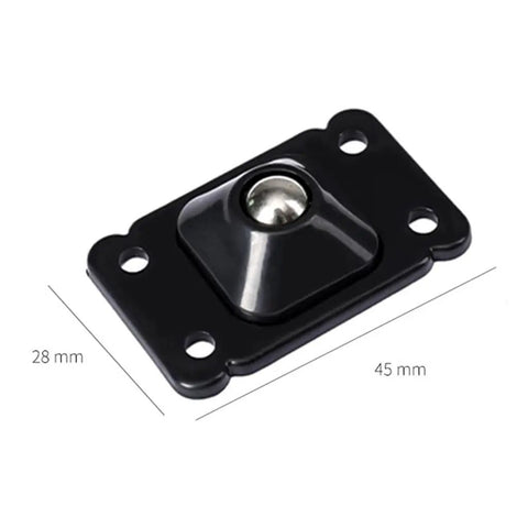 Peel Stick Self Adhesive Caster Wheels Universal Swivel Pulleys for moving, black base, 28 mm x 45 mm size, smooth roller ball.