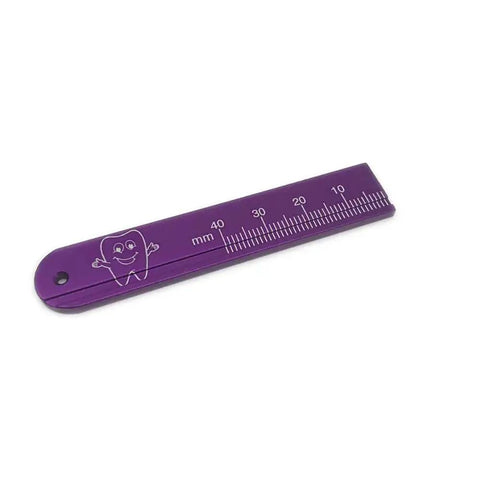 5 Piece Dental Endo Ruler Set For Pro Grade Root Canal Measurement Stainless Steel Colorful Scale Gauges In Purple Red Green Blue Yellow Endodontic Span Measurements For Clinicians, purple 40mm ruler